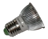 LED Lampe 12 Volt DC E27 3 x 1 Watt mit Dekorippen Spot