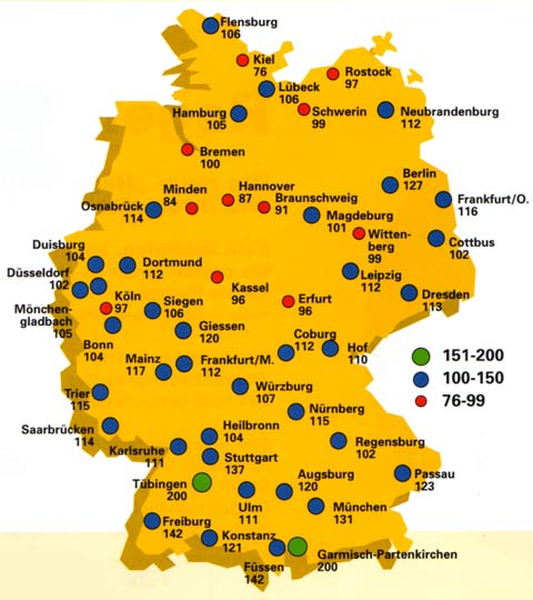 Niederschlagskarte Deutschland