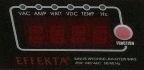 LCD Display vom Sinus Wechselrichter WRS 1000 Watt 12 Volt